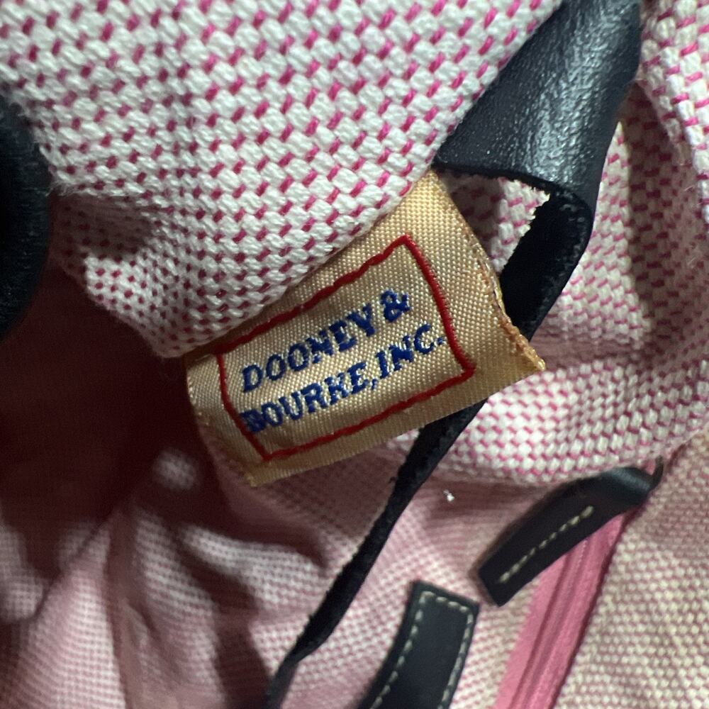 Vintage Dooney & Bourke Brown Canvas Leather Logo Latch Sac Hobo Shoulder Bag - Picture 8 of 12